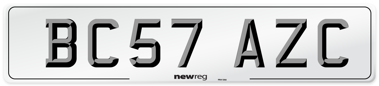 BC57 AZC Number Plate from New Reg